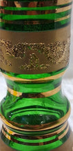 Load image into Gallery viewer, Bohemia Crystal Czech Emerald Green Gold Gilt Hookah Shisha Base 10.5" Handmade
