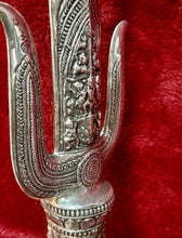 Load image into Gallery viewer, Large Thai Brahma Ritual Trident Dagger Sword Silver Tone 25” Heavy 6 lbs.
