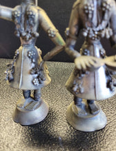 Load image into Gallery viewer, VTG Rajasthani Metal Musician Band Duo Figurines 7.5" Tin India Pakistan
