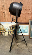 Load image into Gallery viewer, Vintage Industrial Searchlight Floor Lamp Tripod Spotlight Theater Light 72”
