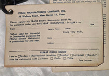 Load image into Gallery viewer, Vintage Franz Electric Metronome LM-FB-3 w/ Manual Papers &amp; Box Tag

