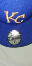 Load image into Gallery viewer, New Era 59Fifty MLB Kansas City Royals Fitted 7 5/8 Blue Gold USA Emblem Hat
