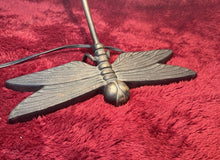 Load image into Gallery viewer, Vintage Dragonfly Brass Table Lamp With Unique Milk Glass Shade Unique &amp; Rare

