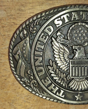 Load image into Gallery viewer, Vintage Tony Lama United States of America Eagle Belt Buckle State Series Brass
