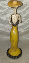 Load image into Gallery viewer, Day of the Dead La Catrina Skeleton Lady Figurine Yellow Dress Resin Statue 13"
