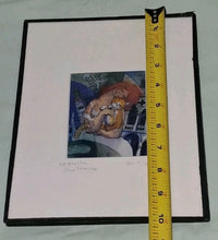 Load image into Gallery viewer, Michael Leu Signed Print “At Piazza San Marco” Framed Contemporary 8x11 Cat Art
