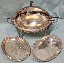 Load image into Gallery viewer, James Dixon &amp; Sons of Sheffield, England Revolving Covered Breakfast Dish Warmer
