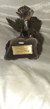 Load image into Gallery viewer, Wings of Glory Bald Eagle Figurine by Ronald Van Ruyckevelt 1990 Bronze Tone 12"
