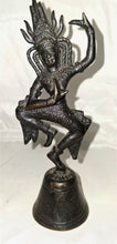 Load image into Gallery viewer, Vintage Cast Metal Hindu Dancing Deity Bell Statue 5" Hand Bell India Figurine D
