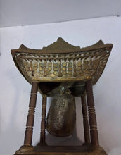 Load image into Gallery viewer, Vintage Oriental Solid Brass Gong Bell Prayer Pagoda Temple 10”
