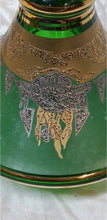 Load image into Gallery viewer, Bohemia Crystal Czech Emerald Green Gold Gilt Hookah Shisha Base 10.5" Handmade
