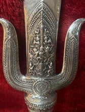 Load image into Gallery viewer, Large Thai Brahma Ritual Trident Dagger Sword Silver Tone 25” Heavy 6 lbs.
