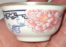 Load image into Gallery viewer, Chinese Gongfu Tea Set Gaiwan 6 Cups .999 Fine Silver Peony Porcelain Box COA

