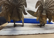 Load image into Gallery viewer, Vintage Brass Fighting Rooster Figurines/Bookends Made in Japan
