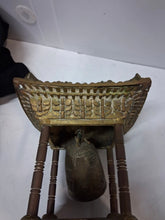 Load image into Gallery viewer, Vintage Oriental Solid Brass Gong Bell Prayer Pagoda Temple 10”
