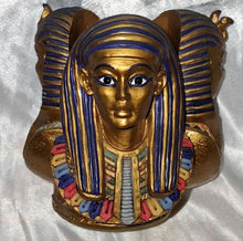 Load image into Gallery viewer, Vintage Summit Collection Egyptian Triple Pharaoh Candle Holder Resin Arcadia CA
