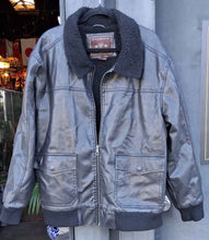 Load image into Gallery viewer, Heritage XXL Black Faux Leather Bomber Jacket Sherpa Lined Full Zip Men's
