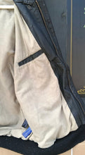Load image into Gallery viewer, Vintage Airborne Black Leather Bomber Flight Jacket XL Tall USA Flag Lined
