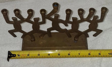 Load image into Gallery viewer, Vintage Brass Dancing Figures 9 - Light Candlestick Holder Menorah Judiaca
