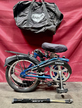Load image into Gallery viewer, Dahon Classic III Vintage Folding Bike 3-Speed Blue W/ Accessories Including Bag
