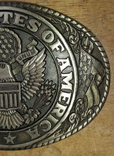 Load image into Gallery viewer, Vintage Tony Lama United States of America Eagle Belt Buckle State Series Brass
