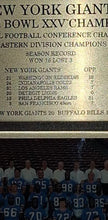 Load image into Gallery viewer, 1990 New York Giants Super Bowl XXV Champions Team Photo Roster Wood Plaque
