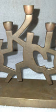 Load image into Gallery viewer, Vintage Brass Dancing Figures 9 - Light Candlestick Holder Menorah Judiaca

