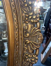 Load image into Gallery viewer, #228 Large Venetian Style Oval Gold Frame Mirror 46“ X 34“
