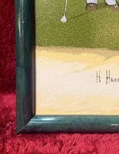 Load image into Gallery viewer, E9- Vintage H. Hargrove "Teeing Off" Art Framed Print On Canvas HAND SIGNED
