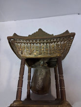 Load image into Gallery viewer, Vintage Oriental Solid Brass Gong Bell Prayer Pagoda Temple 10”
