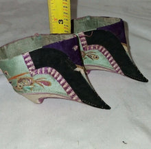 Load image into Gallery viewer, Antique Chinese Silk Embroidered Qing Dynasty Bound Lotus Shoes For Bound Feet
