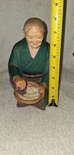 Load image into Gallery viewer, Vintage Hakata Urasaki Doll Japan Elderly Woman Preparing Food Figurine 8"
