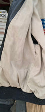 Load image into Gallery viewer, Vintage Airborne Black Leather Bomber Flight Jacket XL Tall USA Flag Lined
