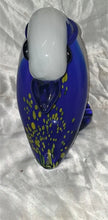 Load image into Gallery viewer, Hand Blown Art Glass Duck Figurine Blue White Yellow Bow Decorative Sculpture
