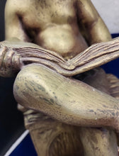 Load image into Gallery viewer, Vintage Nude Young Boy Reading Book  Statue Figurine Plaster Sculpture Artwork
