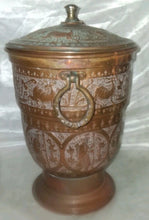 Load image into Gallery viewer, Vintage 1950’s NADER Tehran Iran Copper Ice Bucket Hand Hammered With Lid
