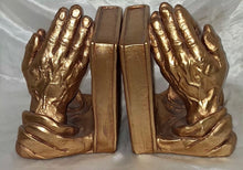 Load image into Gallery viewer, Vintage 1965 Progressive Art Products Praying Hands Holy Bible Bookends Pair
