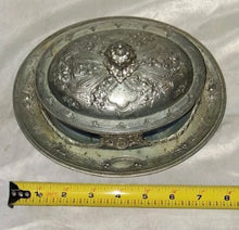 Load image into Gallery viewer, Victorian English Silver Plated Butter Dish Cobalt Blue Glass Liner EPBM
