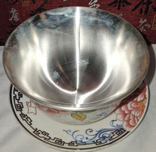 Load image into Gallery viewer, Chinese Gongfu Tea Set Gaiwan 6 Cups .999 Fine Silver Peony Porcelain Box COA
