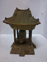 Load image into Gallery viewer, Vintage Oriental Solid Brass Gong Bell Prayer Pagoda Temple 10”
