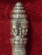 Load image into Gallery viewer, Large Thai Brahma Ritual Trident Dagger Sword Silver Tone 25” Heavy 6 lbs.

