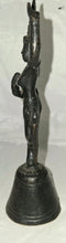 Load image into Gallery viewer, Vintage Cast Metal Hindu Dancing Deity Bell Statue 5" Hand Bell India Figurine D
