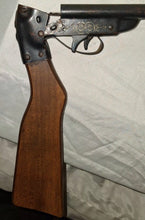 Load image into Gallery viewer, Vintage Double Barrel Toy Cap Gun Rifle Wood Stock Metal Western Cowboy
