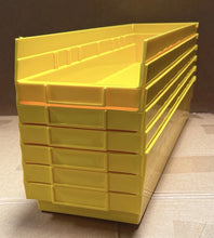 Load image into Gallery viewer, ULINE S-14626 Yellow Plastic Shelf Storage Bins Totes Stackable Lot of 6
