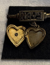 Load image into Gallery viewer, WWII US Navy 2 Piece Amico Sweetheart Locket Pin Pendant Sterling Silver
