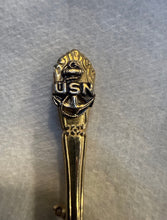 Load image into Gallery viewer, WWII US Navy Sweetheart Spoon Pin Brooch With Cpo Fouled Anchor Emblem

