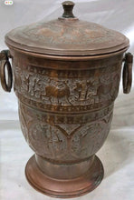 Load image into Gallery viewer, Vintage 1950’s NADER Tehran Iran Copper Ice Bucket Hand Hammered With Lid
