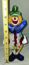 Load image into Gallery viewer, Italian Murano Art Glass Clown Figurine Multicolor 9” Vignozzi Souvenir Italy
