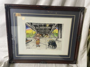 Large Framed Seattle Artist, Jon Strongbow “Dawn Patrol” Signed & Numb ...