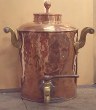 Load image into Gallery viewer, Handmade Antique English Copper Water Dispenser Brass Spigot
